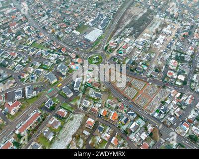 Aerial view of residential area Kingersheim, Mulhouse, Alsace, France. Stock Photo