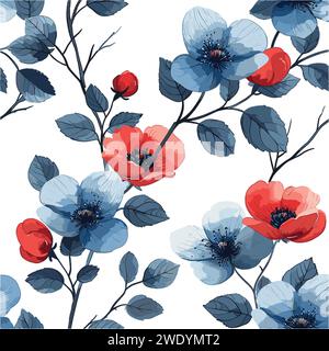 seamless floral pattern, Stock Vector