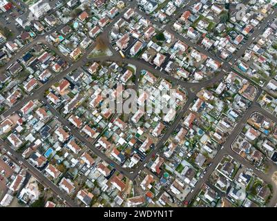 Aerial view of residential area Kingersheim, Mulhouse, Alsace, France. Stock Photo