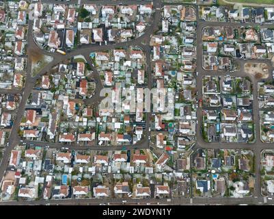 Aerial view of residential area Kingersheim, Mulhouse, Alsace, France. Stock Photo