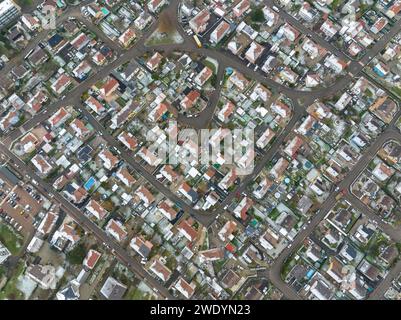 Aerial view of residential area Kingersheim, Mulhouse, Alsace, France. Stock Photo