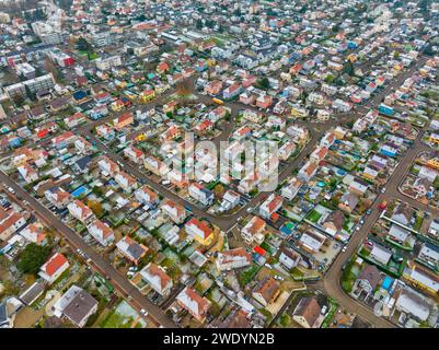 Aerial view of residential area Kingersheim, Mulhouse, Alsace, France. Stock Photo