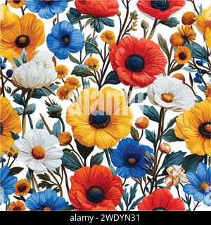 seamless floral pattern, Stock Vector