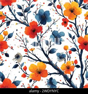 seamless floral pattern, Stock Vector