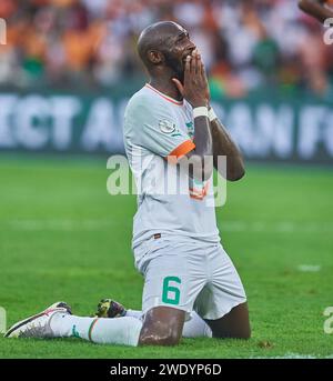 Highlights of the match between Côte d'Ivoire and Equatorial Guinea at the 2023 Africa Cup of Nations. Stock Photo