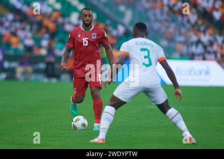 Highlights of the match between Côte d'Ivoire and Equatorial Guinea at the 2023 Africa Cup of Nations. Stock Photo