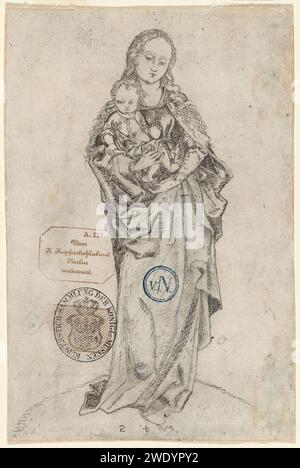 After Martin Schongauer - Virgin and Child with the Apple (verso), c1470-1475 - NGA 1947.7.107.b. Stock Photo