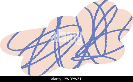 Cute abstract shapes and doodle elements cutout, collage designs. Graphic art. Flat vector illustration isolated on white background. Stock Vector