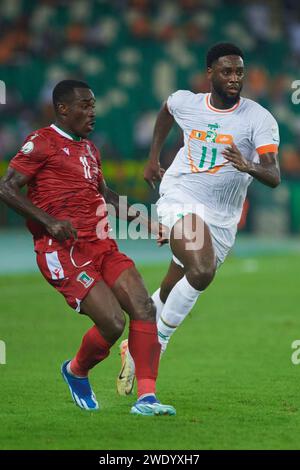 Highlights of the match between Côte d'Ivoire and Equatorial Guinea at the 2023 Africa Cup of Nations. Stock Photo