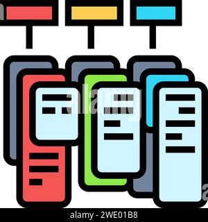task batching time management color icon vector illustration Stock ...