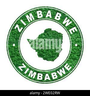 Map of Zimbabwe, CO2 emission concept, Clipping Path Stock Photo