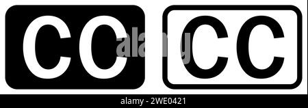 Closed captioning symbols in flat and line art style. Design can use for web and mobile app. Vector icons Stock Vector
