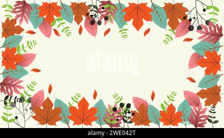 Autumn elements set decoration . Background banner border isolated vector illustration design Stock Vector