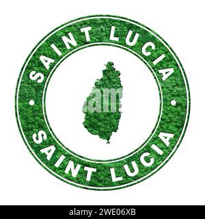 Map of Saint Lucia, Postal Passport Stamp, Travel Stamp, Clipping path ...