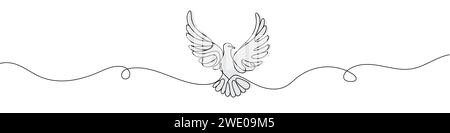 dove drawn in a continuous single line Stock Vector