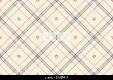 Spring gingham pattern, seamless checked plaids. Pastel vichy background for tablecloth, napkin, dress, Easter holiday textile design Stock Vector
