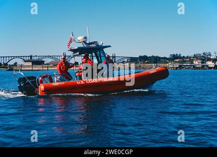 USA Coast Guard boat; Yaquina Bay; Newport; Oregon; USA Stock Photo