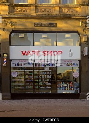 Vape Shop Queen Street, Cardiff city centre. Taken January 2024 Stock Photo 