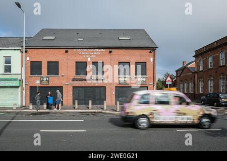 Headquarters of the Irish nationalist political party Sinn Fein in the city of Belfast, Northern Ireland. Stock Photo