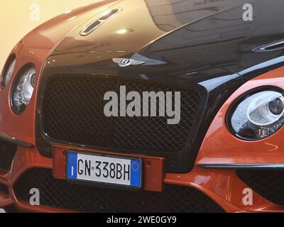 Milan, . 22nd Jan, 2024. 01/22/2024 Milan Ph.Paolo Della Bella Fabrizio Corona after having lunch at the 'Il Salumaio' restaurant in via Montenapoleone, walks with a friend and then gets into the powerful 'Bentley' parked on the pavement under a no-parking permit. Credit: Independent Photo Agency/Alamy Live News Stock Photo