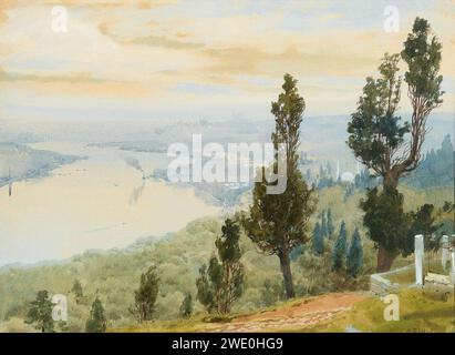 Albert Benois - A view of Istanbul from Eyüp Cemetery. Stock Photo