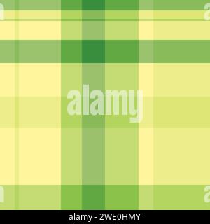 Infant pattern textile tartan, napkin background check fabric. Full vector plaid seamless texture in lime and green color. Stock Vector