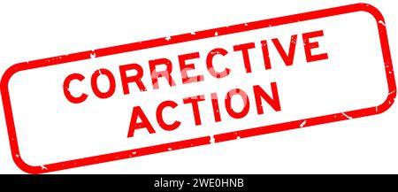 Grunge red corrective action word square rubber seal stamp on white background Stock Vector