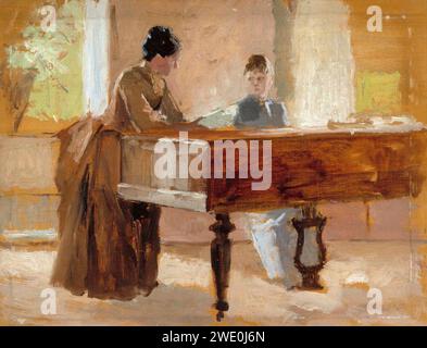 Albert Edelfelt - In the Drawing Room at Haikko, study for An Old Tune Stock Photo