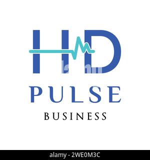 Initial Letter HD Pulse Icon Logo Design Template Stock Vector