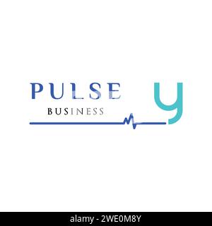 Initial Letter Y Pulse Icon Logo Design Template Stock Vector