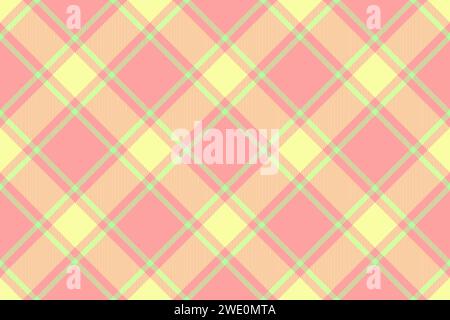 Scratch texture vector fabric, collage pattern tartan plaid. Presentation textile background check seamless in red and lime colors. Stock Vector