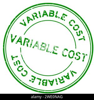 Grunge green variable cost word round rubber seal stamp on white background Stock Vector