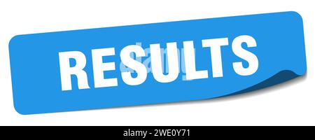 results sticker. results rectangular label isolated on white background ...