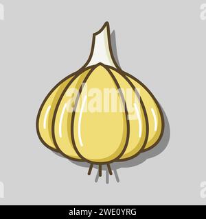 Garlic bulb, allium sativum isolated design vector icon. Vegetable sign. Graph symbol for food and drinks web site, apps design, mobile apps and print Stock Vector