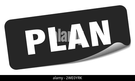 plan sticker. plan rectangular label isolated on white background Stock ...