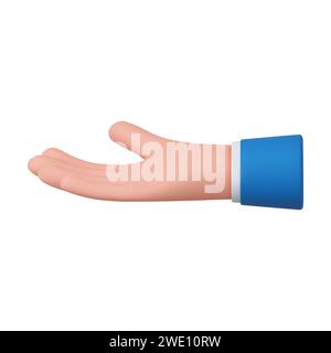 3d Cartoon character hand Stock Vector
