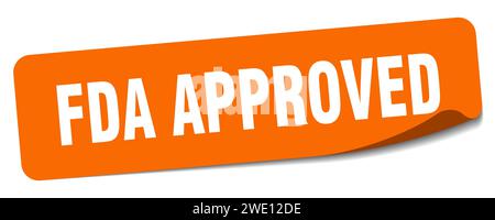 fda approved sticker. fda approved rectangular label isolated on white background Stock Vector
