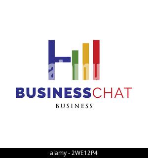 Initial Letter H Business Chart Icon Logo Design Template Stock Vector