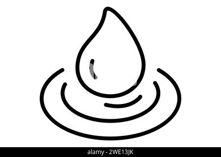 Droplet icon. icon related to hydration and skincare. line icon style. element illustration Stock Vector