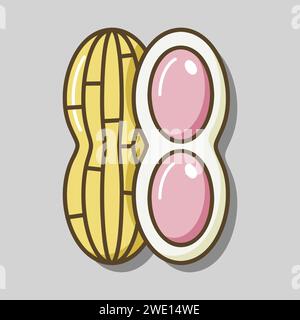 Peanut isolated design vector icon. Vegetable sign. Graph symbol for food and drinks web site, apps design, mobile apps and print media, logo, UI Stock Vector