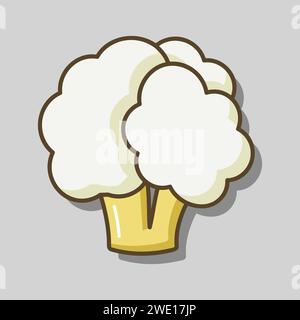 Cauliflower isolated vector icon. Vegetable sign. Graph symbol for food and drinks web site, apps design, mobile apps and print media, logo, UI Stock Vector