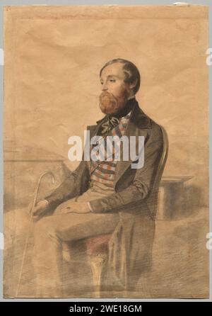 Alexandre Bida (French, 1823-1895) - Portrait of Alfred de Musset (1810-1857) Stock Photo
