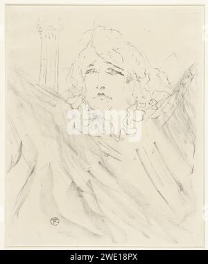 Portrait of actress Sarah Bernhardt in Cleopâtre, Henri de Toulouse-Lautrec, 1913 print   paper  portrait of actor, actress Stock Photo