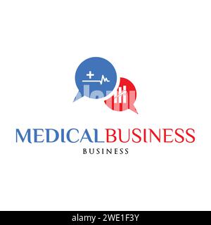 Medical and Business Chart Talk Icon Logo Design Template Stock Vector