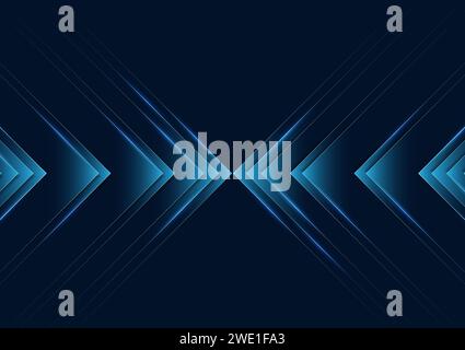 Abstract technology background Stacked arrows Show the progress of cyber technology in the future. There is speed in sending digital information. Inno Stock Vector