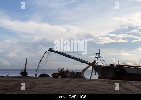 Beach nourishment in Terengganu, Malaysia Stock Photo