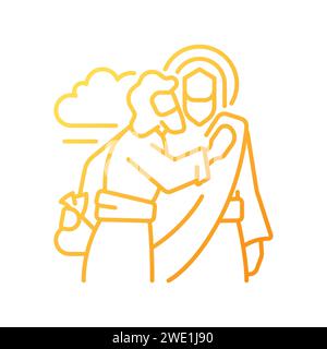 Kiss of Judas gradient linear vector icon Stock Vector