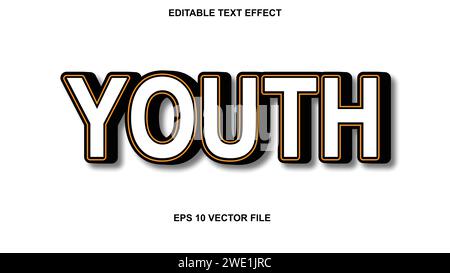 Brand bold 3d style editable text effect. Vector illustration. Stock Vector