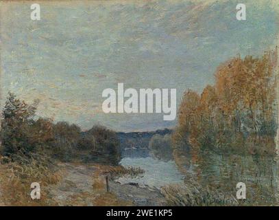 Alfred Sisley (1839-1899) - Soleil couchant Stock Photo