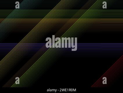 Multicolored lines abstract geometric tech background. Vector design Stock Vector